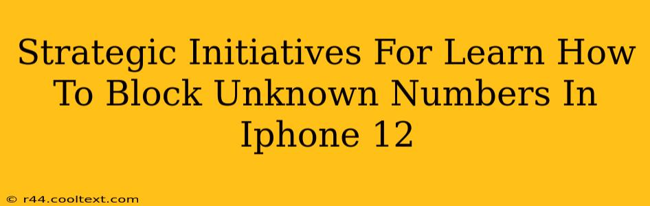 Strategic Initiatives For Learn How To Block Unknown Numbers In Iphone 12