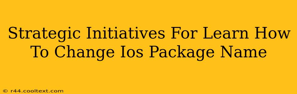 Strategic Initiatives For Learn How To Change Ios Package Name