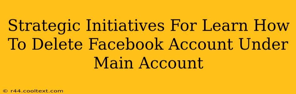 Strategic Initiatives For Learn How To Delete Facebook Account Under Main Account