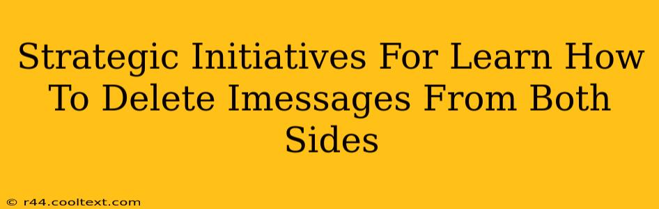 Strategic Initiatives For Learn How To Delete Imessages From Both Sides