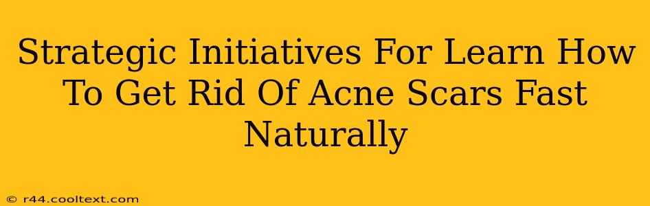 Strategic Initiatives For Learn How To Get Rid Of Acne Scars Fast Naturally