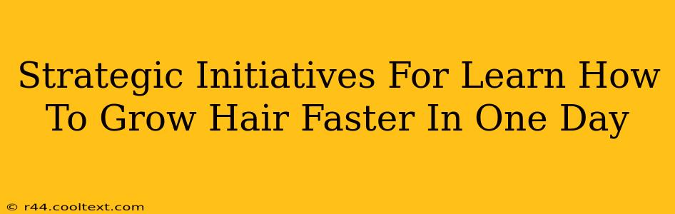 Strategic Initiatives For Learn How To Grow Hair Faster In One Day