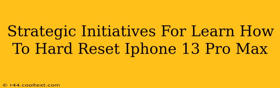 Strategic Initiatives For Learn How To Hard Reset Iphone 13 Pro Max