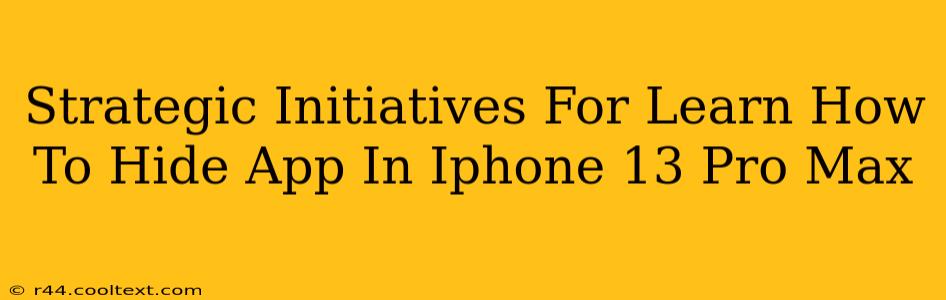 Strategic Initiatives For Learn How To Hide App In Iphone 13 Pro Max