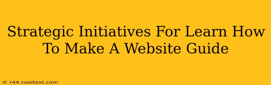 Strategic Initiatives For Learn How To Make A Website Guide