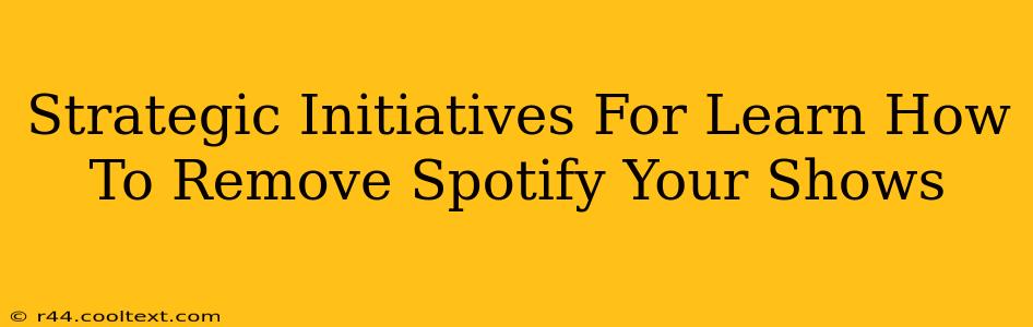 Strategic Initiatives For Learn How To Remove Spotify Your Shows