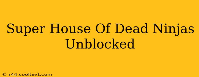 Super House Of Dead Ninjas Unblocked