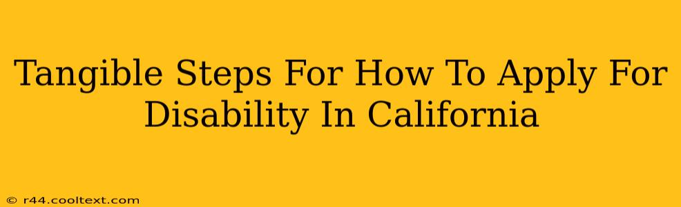 Tangible Steps For How To Apply For Disability In California