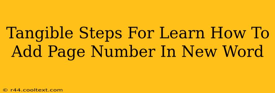 Tangible Steps For Learn How To Add Page Number In New Word