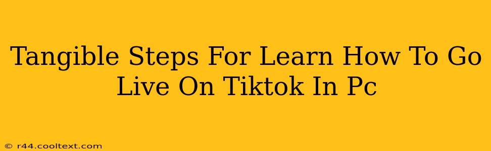 Tangible Steps For Learn How To Go Live On Tiktok In Pc