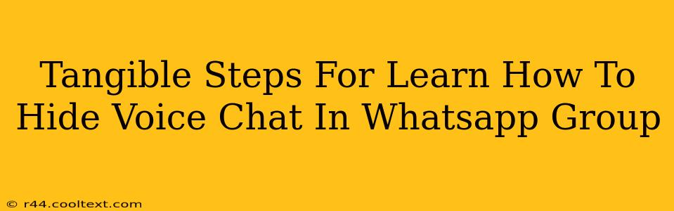 Tangible Steps For Learn How To Hide Voice Chat In Whatsapp Group