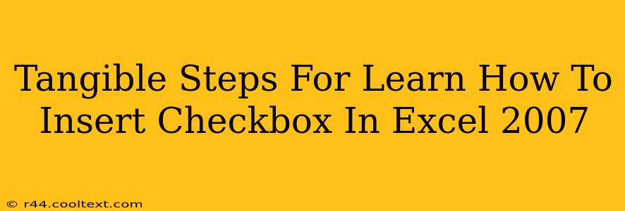 Tangible Steps For Learn How To Insert Checkbox In Excel 2007