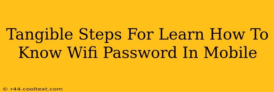 Tangible Steps For Learn How To Know Wifi Password In Mobile