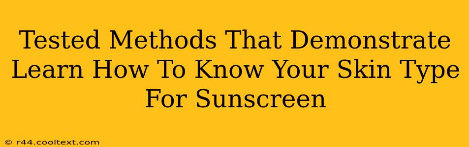 Tested Methods That Demonstrate Learn How To Know Your Skin Type For Sunscreen