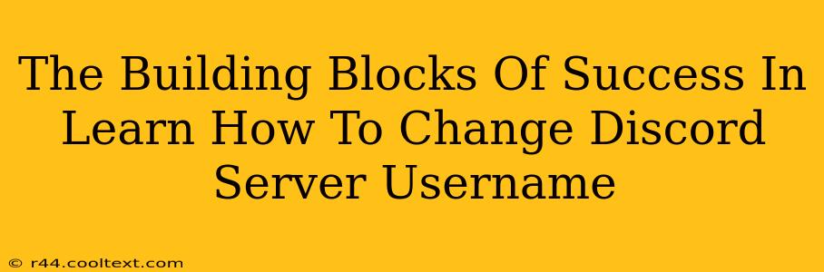 The Building Blocks Of Success In Learn How To Change Discord Server Username