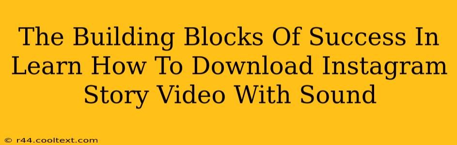 The Building Blocks Of Success In Learn How To Download Instagram Story Video With Sound