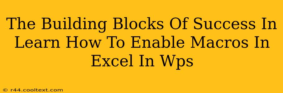 The Building Blocks Of Success In Learn How To Enable Macros In Excel In Wps