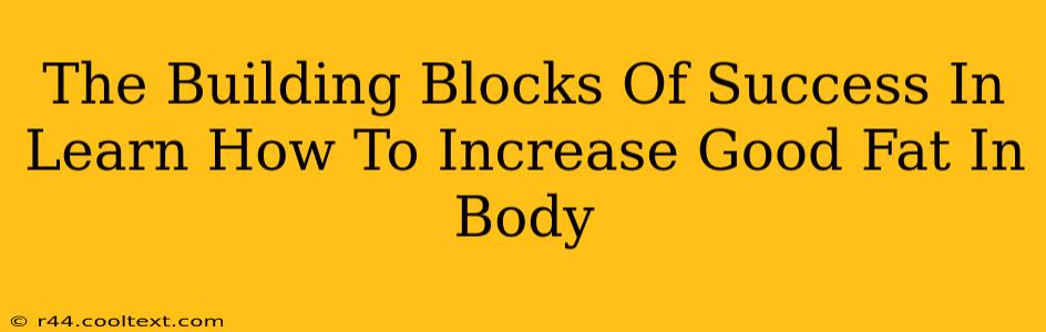 The Building Blocks Of Success In Learn How To Increase Good Fat In Body