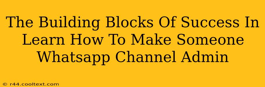 The Building Blocks Of Success In Learn How To Make Someone Whatsapp Channel Admin