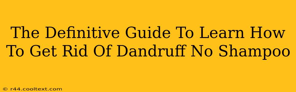 The Definitive Guide To Learn How To Get Rid Of Dandruff No Shampoo