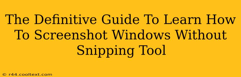 The Definitive Guide To Learn How To Screenshot Windows Without Snipping Tool