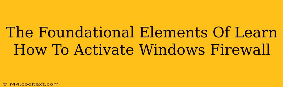 The Foundational Elements Of Learn How To Activate Windows Firewall