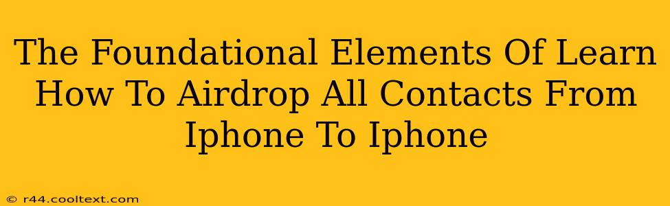 The Foundational Elements Of Learn How To Airdrop All Contacts From Iphone To Iphone