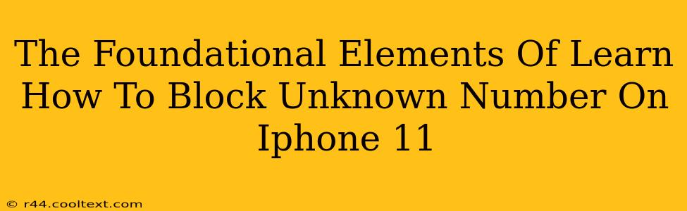 The Foundational Elements Of Learn How To Block Unknown Number On Iphone 11