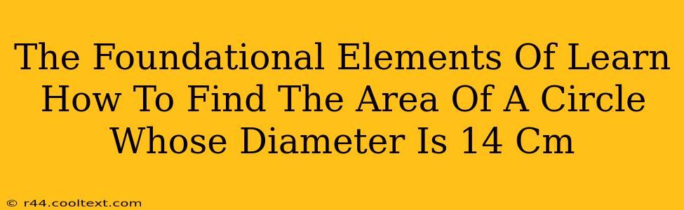 The Foundational Elements Of Learn How To Find The Area Of A Circle Whose Diameter Is 14 Cm