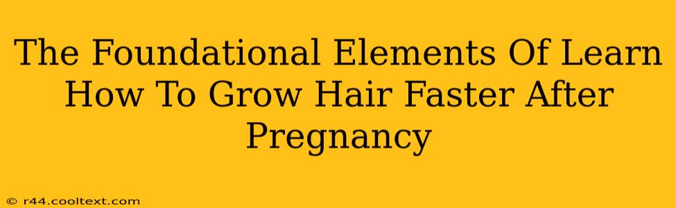 The Foundational Elements Of Learn How To Grow Hair Faster After Pregnancy