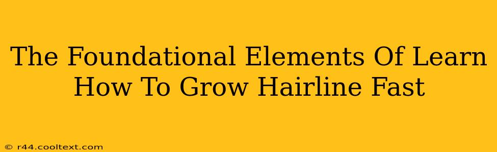 The Foundational Elements Of Learn How To Grow Hairline Fast