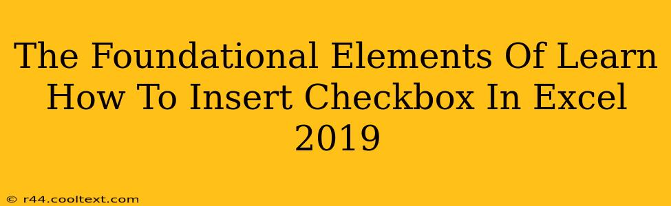 The Foundational Elements Of Learn How To Insert Checkbox In Excel 2019