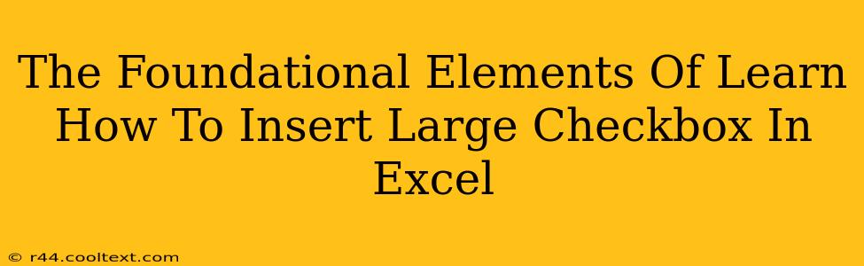 The Foundational Elements Of Learn How To Insert Large Checkbox In Excel