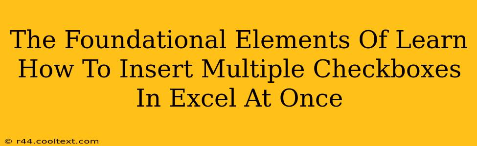 The Foundational Elements Of Learn How To Insert Multiple Checkboxes In Excel At Once