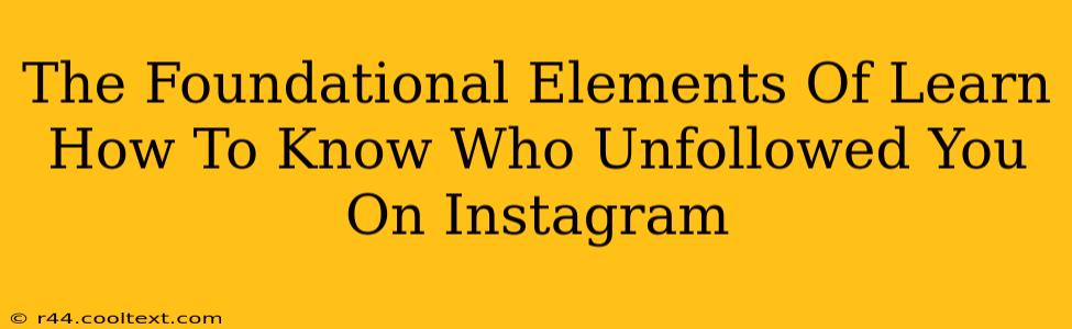 The Foundational Elements Of Learn How To Know Who Unfollowed You On Instagram