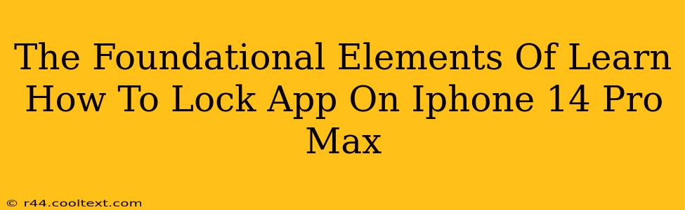 The Foundational Elements Of Learn How To Lock App On Iphone 14 Pro Max