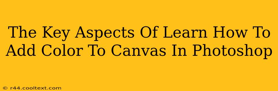 The Key Aspects Of Learn How To Add Color To Canvas In Photoshop