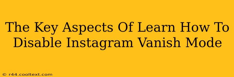 The Key Aspects Of Learn How To Disable Instagram Vanish Mode