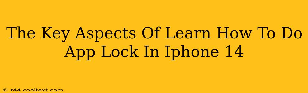 The Key Aspects Of Learn How To Do App Lock In Iphone 14