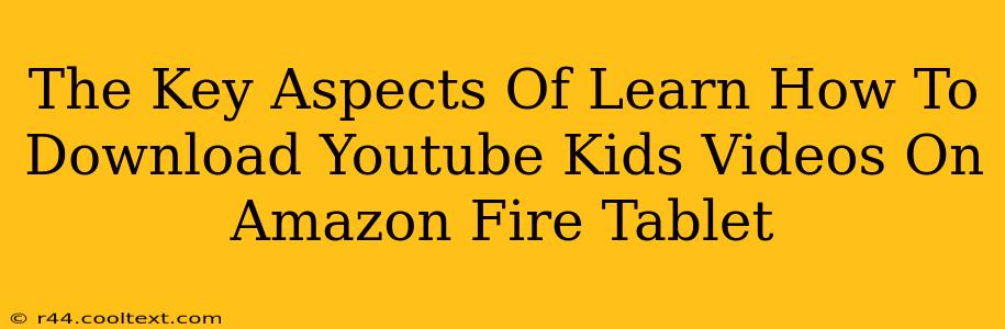 The Key Aspects Of Learn How To Download Youtube Kids Videos On Amazon Fire Tablet