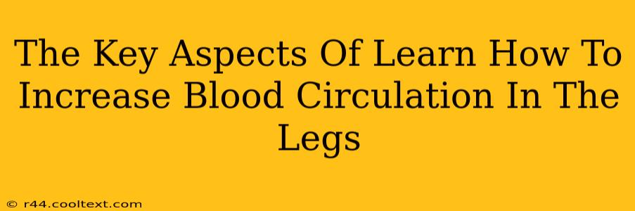 The Key Aspects Of Learn How To Increase Blood Circulation In The Legs