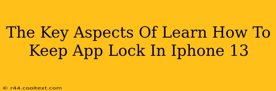 The Key Aspects Of Learn How To Keep App Lock In Iphone 13