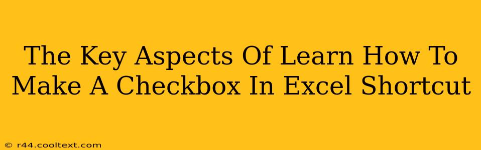 The Key Aspects Of Learn How To Make A Checkbox In Excel Shortcut