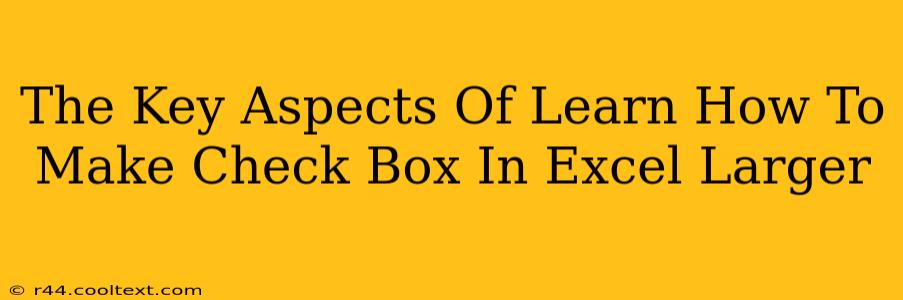 The Key Aspects Of Learn How To Make Check Box In Excel Larger