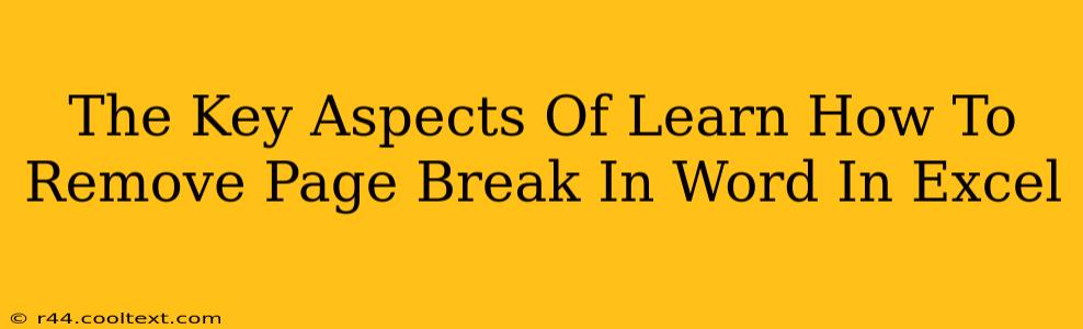 The Key Aspects Of Learn How To Remove Page Break In Word In Excel