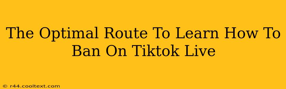 The Optimal Route To Learn How To Ban On Tiktok Live