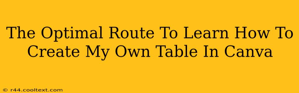 The Optimal Route To Learn How To Create My Own Table In Canva