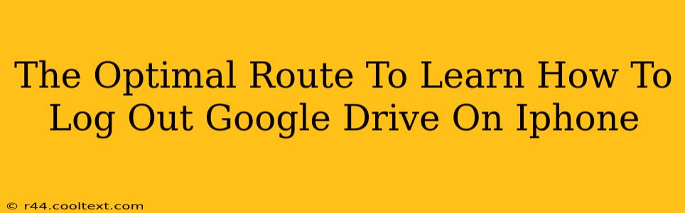 The Optimal Route To Learn How To Log Out Google Drive On Iphone