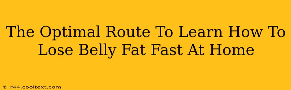 The Optimal Route To Learn How To Lose Belly Fat Fast At Home