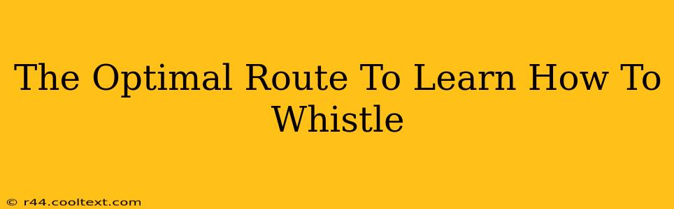 The Optimal Route To Learn How To Whistle